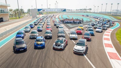 Some of the flightier types assemble at Yas Marina Circuit.