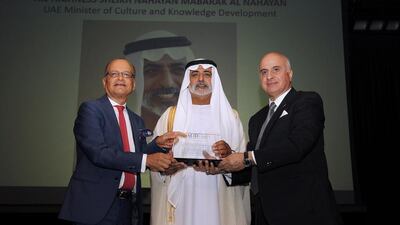 Sheikh Nahyan inaugurates the Arab Knowledge Forum in Dubai. Wam