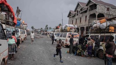 A street scene in Kitshanga in the Democratic Republic of Congo. AFP