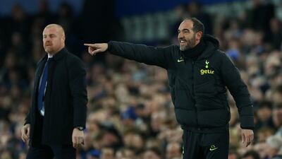 Tottenham Hotspur manager Cristian Stellini issues instructions from the touchline during the game against Everton. Reuters