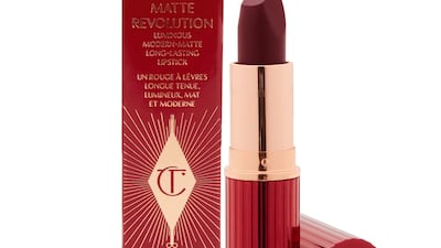 Matte revolution lipstick in Red Bullet, Dh114, Charlotte Tilbury. Courtesy Charlotte Tilbury