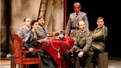 The Shakespeare's Globe Theatre Company cast present Macbeth at the National Abu Dhabi Theatre in Abu Dhabi.