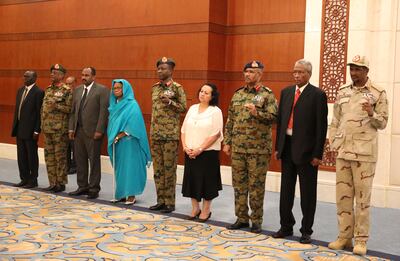 Sudan's transitional Council includes two women. EPA