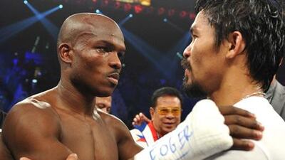 Timothy Bradley and Manny Pacquiao after the fight