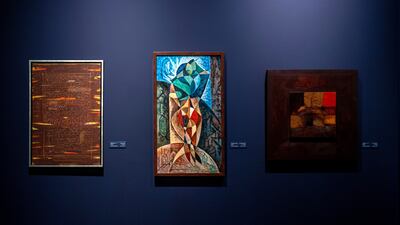 Abstract works on view at When Images Speak. Victor Besa / The National