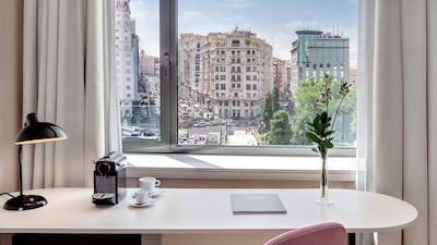 View from a guest room at Barcelo Torre de Madrid.