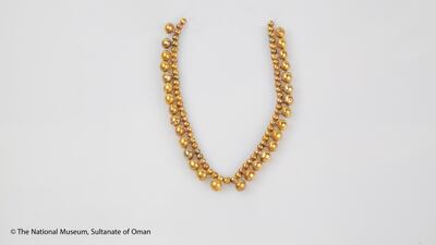 The artefacts include a gold necklace that dates between 300 BC and 400 AD