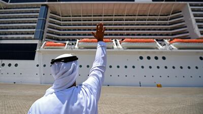 AIDA Prima, the flagship of AIDA Cruises, docks at Port Rashid in Dubai. AFP