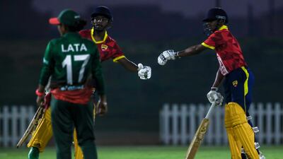Zayed Cricket Academy players in action against Bangladesh.