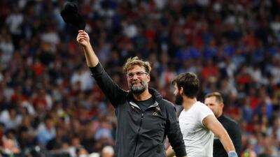 Klopp salutes Liverpool fans after winning the Champions League final. Reuters