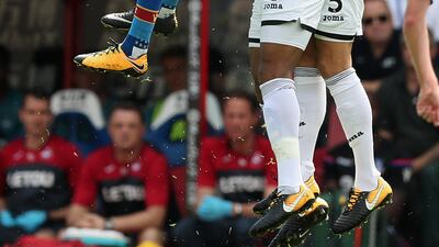 Centre-back: Mike van der Hoorn (Swansea City) – Only in the side because of injuries, he was a rock at the back as Swansea secured their first win of the season by beating Crystal Palace. Christopher Lee / Getty Images