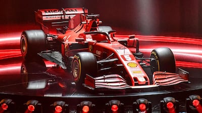 The new Ferrari Formula One SF1000 during its unveiling ceremony at Teatro Romolo-Valli in Reggio Emilia. AFP