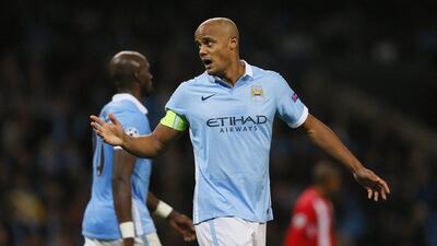 Manchester City's Vincent Kompany shown during the Champions League match against Sevilla last week. Jason Cairnduff / Action Images / Reuters / October 21, 2015