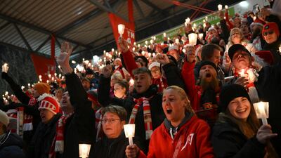 FC Union Berlin carolling at Stadion An der Alten Foersterei for the first Christmas in two years. Reuters