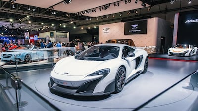 A McLaren 675LT on display at the opening night of the Dubai International Motor Show. Alex Atack for The National