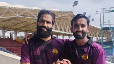 Amad Butt, left, and Ali Usman took all 10 wickets for PTV. Photo: PCB