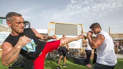Michele Verginelli practices his moves at Kite Beach. Leslie Pableo for The National