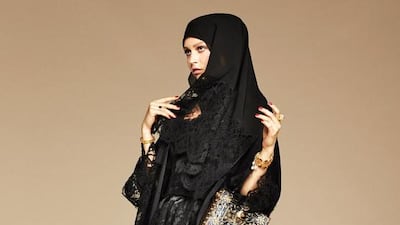 The abayas come in shades of greige, stone and off-white as well as charcoal and classic black. Courtesy Dolce & Gabbana