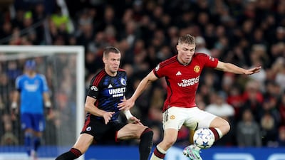 Rasmus Hojlund of Manchester United during the Champions League match against FC Copenhagen at Old Trafford. Getty