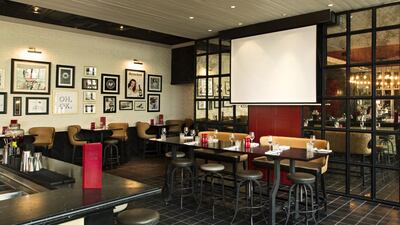 The Black Lion’s modern interior wouldn’t feel out of place in an upscale London borough, though the restaurant bills itself as having an American influence. Courtesy The Black Lion