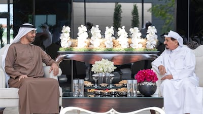 Sheikh Mohamed bin Zayed, Crown Prince of Abu Dhabi, and Sheikh Humaid bin Rashid Al Nuaimi, the Ruler of Ajman, met on Thursday.