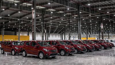 VinFast Fadil hatchbacks sit inside the automaker's plant in Haiphong. Bloomberg