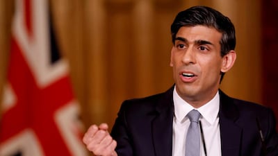 FILE PHOTO: Britain's Chancellor of the Exchequer (finance minister) Rishi Sunak attends a virtual press conference inside 10 Downing Street in central London, Britain March 3, 2021. Reuters