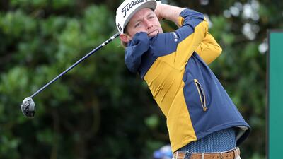Australia's Cameron Smith tees-off the third hole. He shot a round of 67 to finish the day at five under par. PA