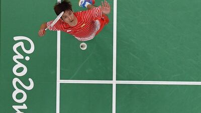 Liang Derek Wong Zi of Singapore in action during his badminton men’s singles match against Chong Wei Lee of Malaysia at the Rio 2016 Olympic Games at Riocentro on August 14, 2016 in Rio de Janeiro, Brazil. Laurence Griffiths / Getty Images