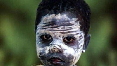 A boy living in India's Andaman archipelago in traditional markings.
