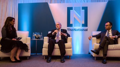 Tim Lenderking, soon-to-be the US envoy to Yemen, speaks at a high-level panel hosted by The National in New York. Ryan Christopher Jones for The National