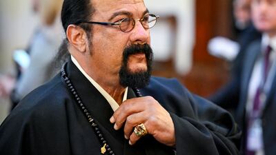 American action-movie actor Steven Seagal arrives. AP