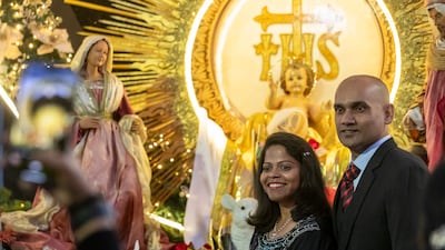 Christmas Day church services at St Mary’s Catholic church in Dubai. Antonie Robertson / The National