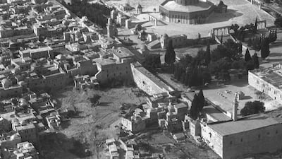 A view of Jerusalem on June 12, 1967 shows the Mughrabi Quarter after the Arab-Israeli war that year. AFP