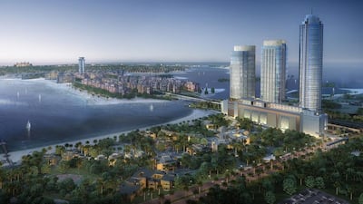 Nakheel has also announced The Palm Gateway, a three-tower waterfront living and leisure complex located at the entrance to Palm Jumeirah. Courtesy Nakheel