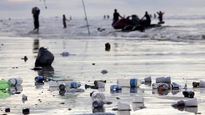 Rubbish is scattered along Atalaia Beach in the peak season at Salinopolis, Para, Northern Brazil – the town of 40,000 hosts nearly 300,000 visitors during the summer months. Paulo Santos / Reuters