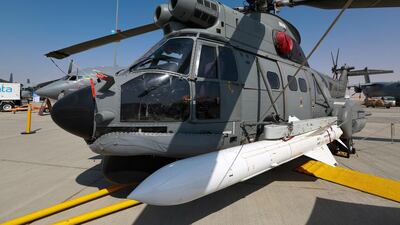 The Super Puma AS332 by Eurocopter on static display at the Dubai Airshow. Victor Besa for The National