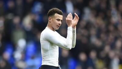 Dele Alli of Tottenham Hotspur shown after a Premier League game against Arsenal last month. Dylan Martinez / Reuters / March 5, 2016