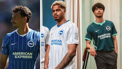 Brighton home, away, and third kit. Getty Images / Brighton / Instagram