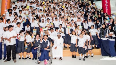 Sheikh Mohammed bin Rashid, Vice President and Ruler of Dubai, announces the Reading Nation campaign to raise funds to give books to underprivileged children greatly exceeded its target. Donors gave Dh80 million, enough for 8.2 million books. Wam
