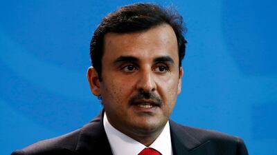 The emir of Qatar, Sheikh Tamim in Germany ahead of travelling to New York where he failed to address a forum. EPA/FELIPE TRUEBA