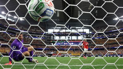 Egypt's Mohamed Salah with a panenka finish in the shoot-out. AFP