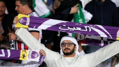 Al Ain fans before the match between Real Madrid and Al Ain at the Fifa Club World Cup final at the Zayed Sports City Stadium, Abu Dhabi. Chris Whiteoak / The National