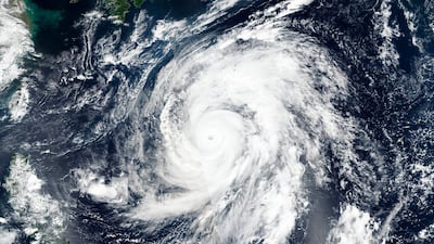 A satellite image showing Super Typhoon Hagibis over the Northern Mariana Islands which has led to the cancellation of Rugby World Cup games. AP Photo
