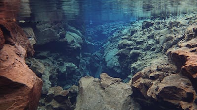 An underwater ravine in the Silfra fissure in Thingvellir. Photo: Jennifer de Winter / AFP