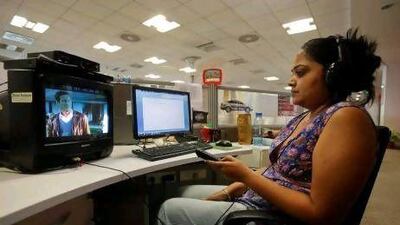 An in-house censor reviews a movie which will eventually air on the Sony Pix channel. Like many Indian movie producers and TV broadcasters, film-makers must walk a tightrope of catering to the tastes of a rapidly modernising but largely conservative country, whose censors have scant tolerance for adult content.