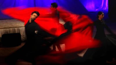 Pakistani traditional dancers perform during the 15th International Mystic Music Sufi festival organised by the Rafi Peer Theatre Workshop, in Lahore, Pakistan. The two-day festival is a decade’s long tribute to the ancient Sufi tradition that promotes the true spirit of artistic expression in mysticism. Rahat Dar / EPA / February 11, 2017