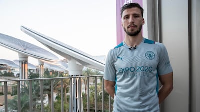 Manchester City and Portugal defender Ruben Dias has been at Expo 2020 Dubai. Antonie Robertson / The National