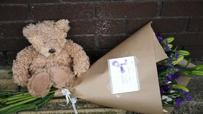 A tribute is left outside the Sheffield Metropolitan Hotel, where an Afghan boy fell to his death from a window. Getty