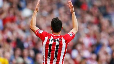Right midfield: Dusan Tadic, Southampton. Played a part in five goals, scoring one, in Southampton’s astonishing 8-0 thrashing of Sunderland. (Photo: Steve Bardens / Getty Images)